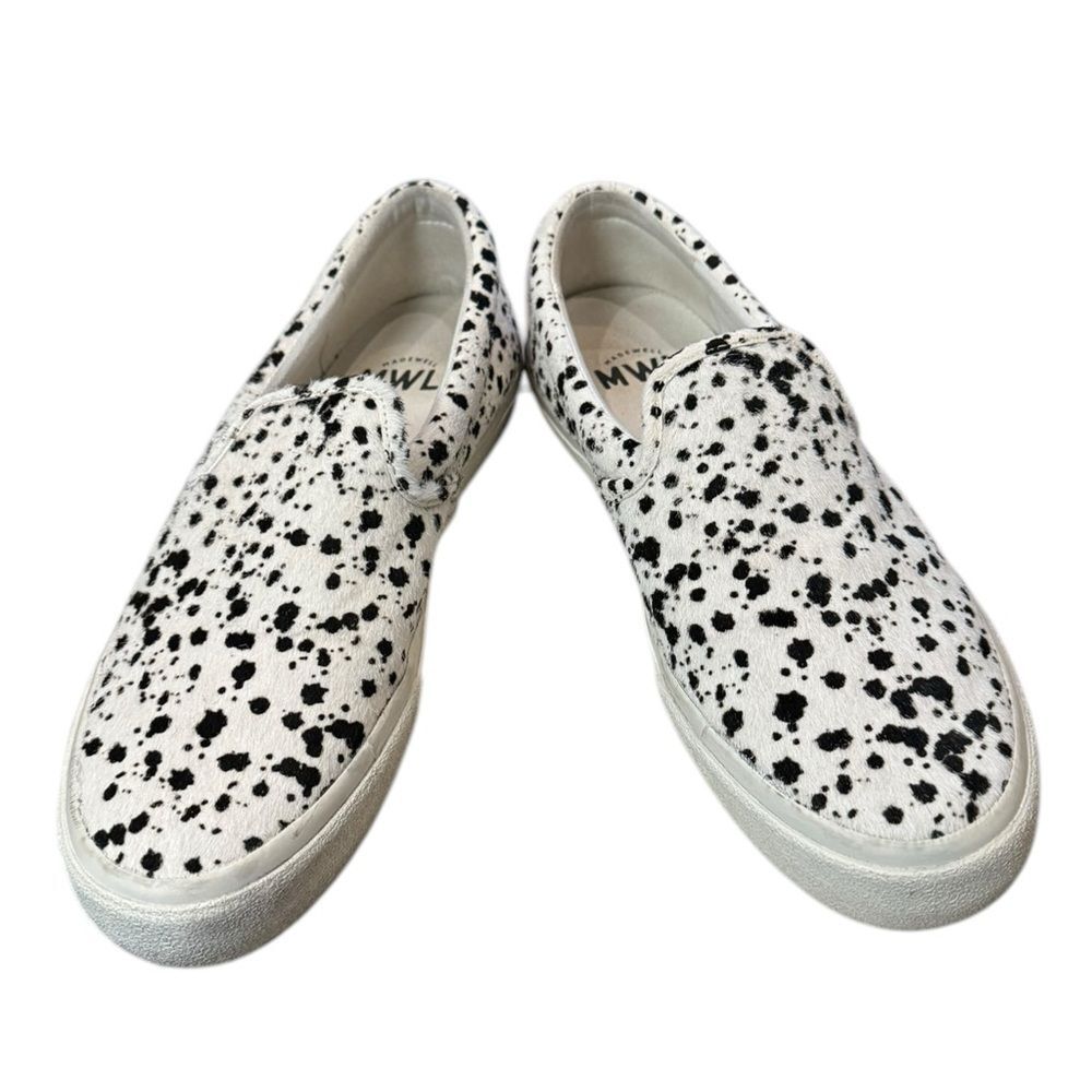Madewell Sidewalk Women's Spatter Painted Calf Hair Slip-on Sneakers 9.5 - Picture 3 of 7